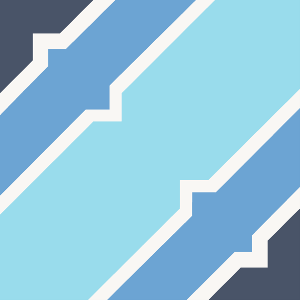 Decorative cement tile Centrali Azul with bands and lines, diagonals and zigzags